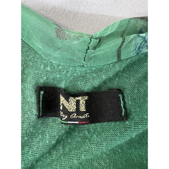 NT by Amati Layered Green Silk Floral Print 3/4 Sleeve‎  Dress Made in Italy S/M - Picture 10 of 13